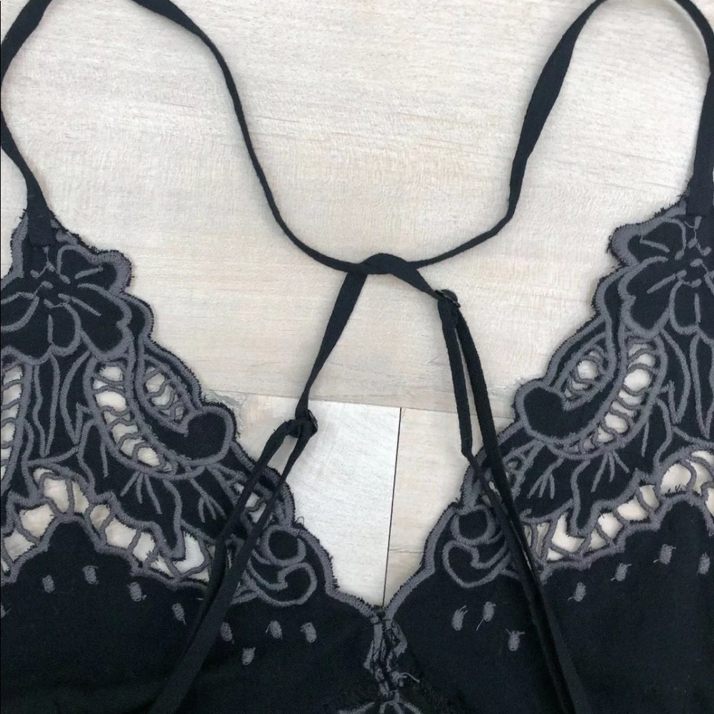 Free People Ezra Bralette Bra Embroidered Scallope - Picture 8 of 8